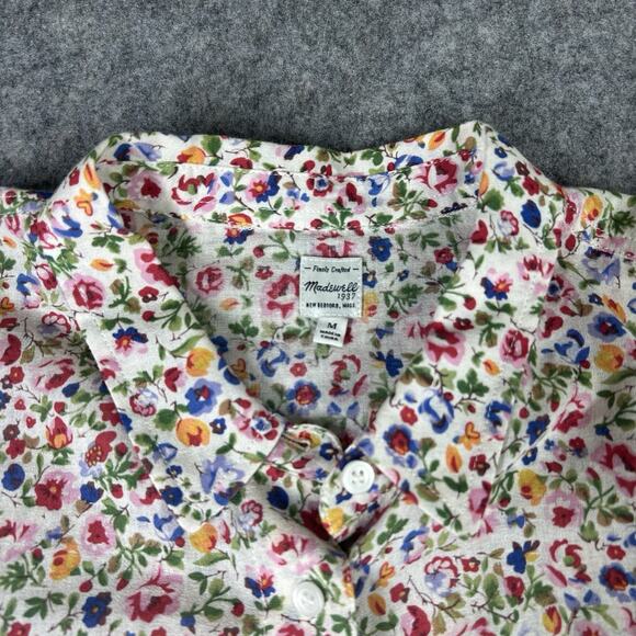 Madewell Top Womens Medium Multicolored Floral Button Down Shirt Artsy Boho - Picture 5 of 8